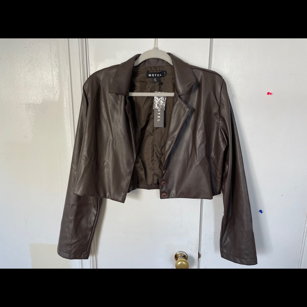 Motel Rocks Cropped Leather Blazer